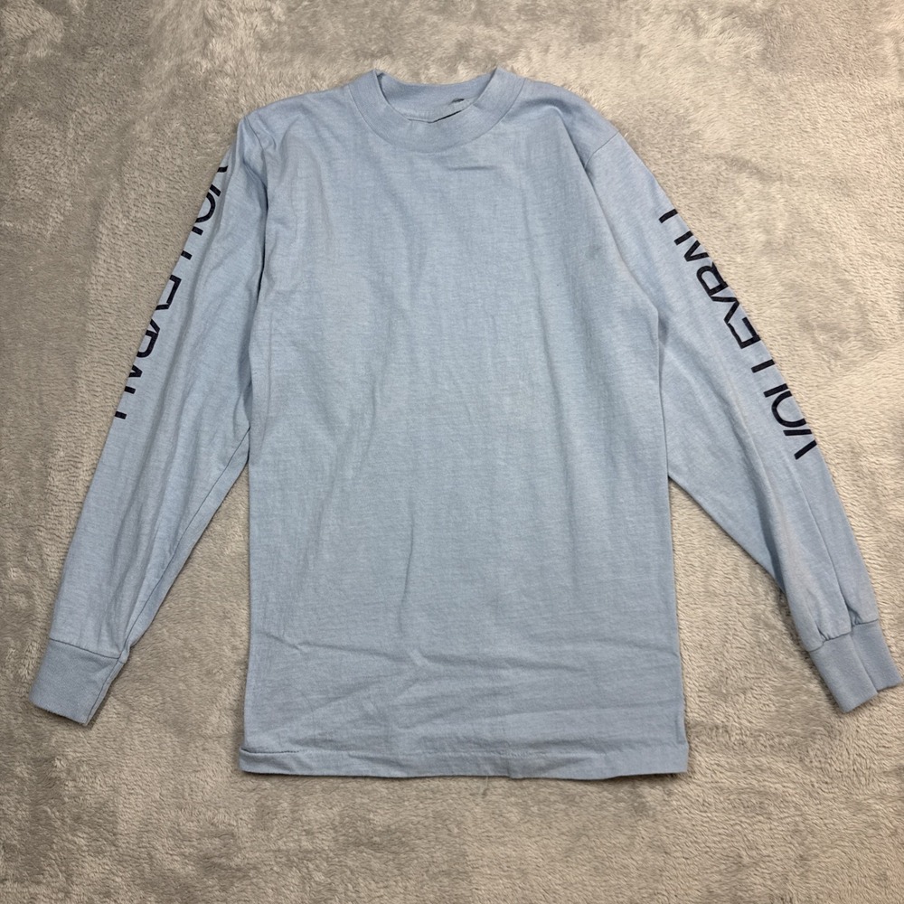 Vintage Medallion Volleyball Shirt Blue Small Long‎ Sleeve Made USA 70s 80s
